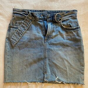 All Saints Blue Pencil Mini Skirt with Belt